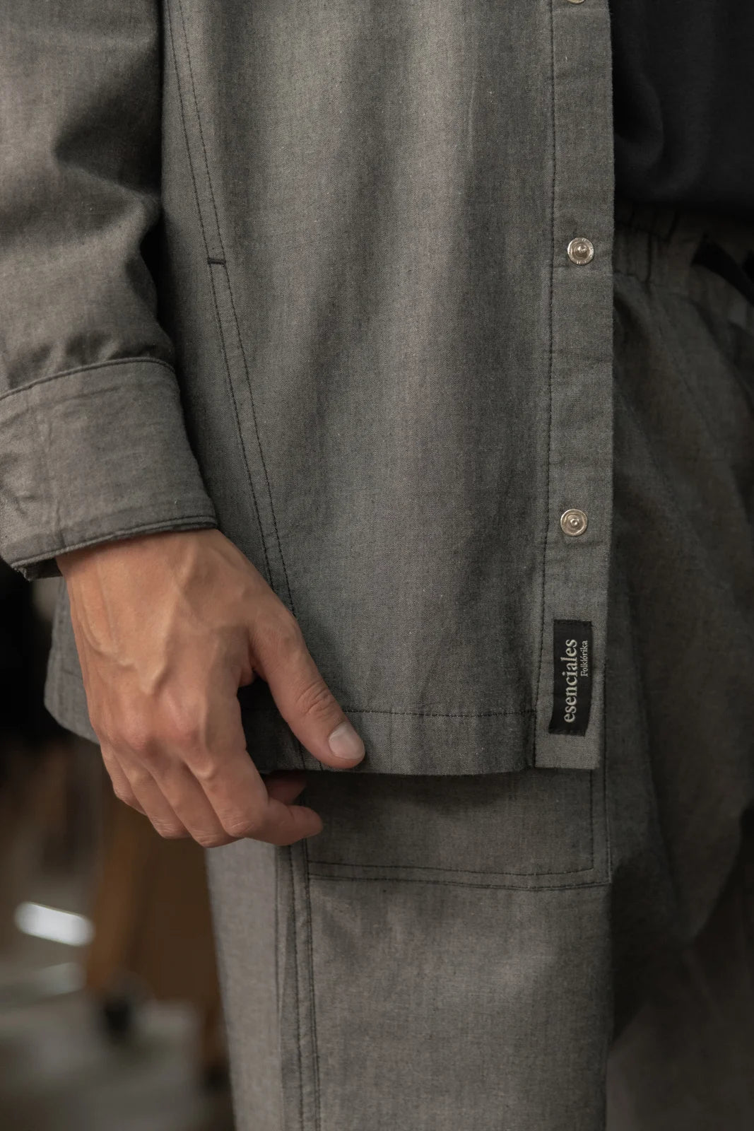 Camisa Bistró Mezclilla Negro Jaspe Caballero