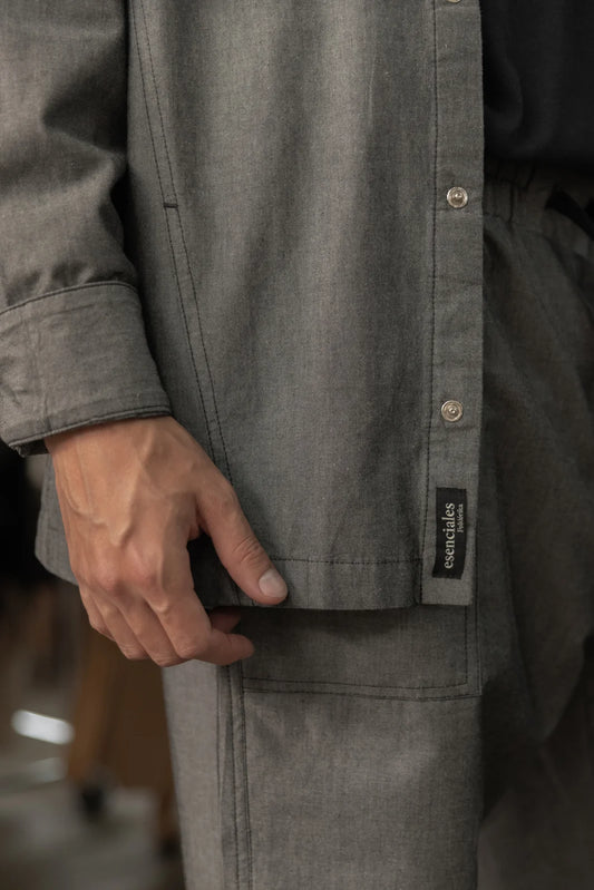 Camisa Bistró Mezclilla Negro Jaspe Caballero