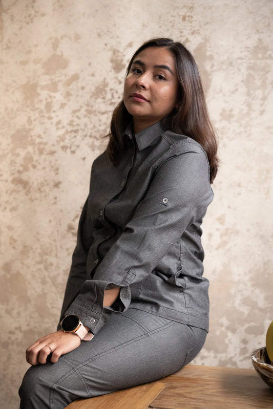 CAMISA BISTRO MEZCLILLA NEGRO JASPE