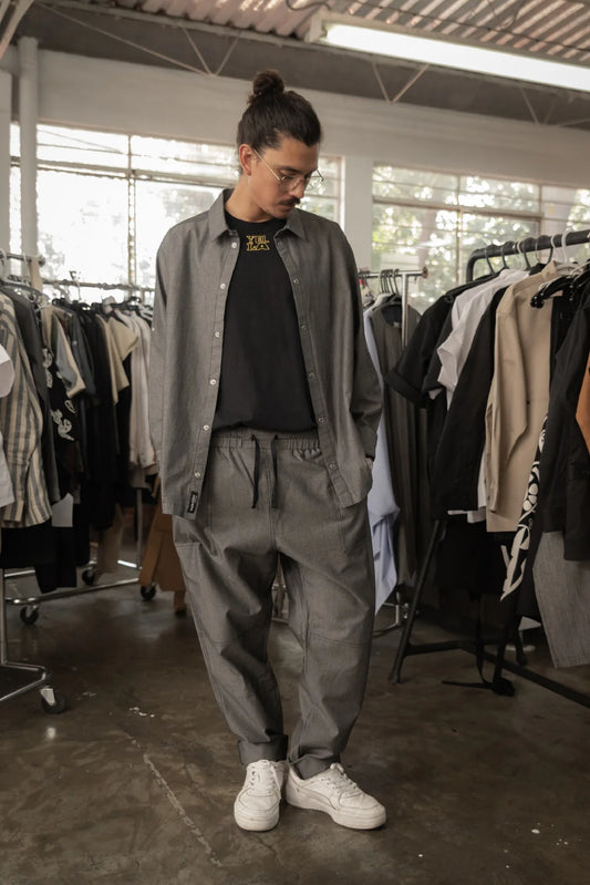 Pantalón Jogger Mezclilla Negro Jaspe Caballero