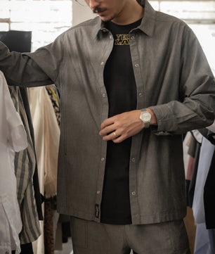 Camisa Bistró Mezclilla Negro Jaspe Caballero