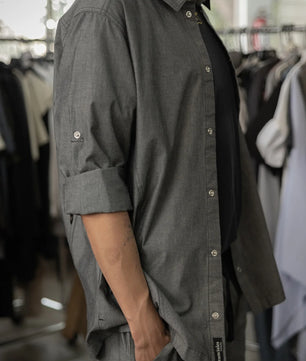 Camisa Bistró Mezclilla Negro Jaspe Caballero