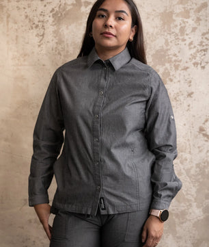 CAMISA BISTRO MEZCLILLA NEGRO JASPE