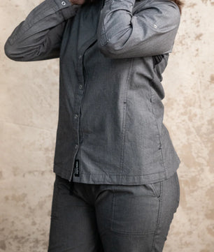 CAMISA BISTRO MEZCLILLA NEGRO JASPE