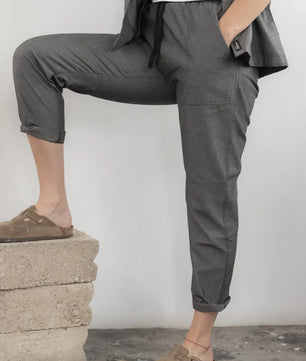 Pantalón Jogger Mezclilla Negro Jaspe Dama